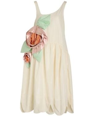 Simone Rocha Floral-Appliqué Mini Dress - White