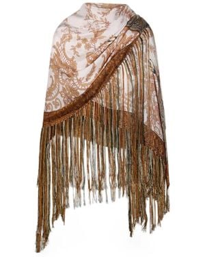 Pierre Louis Mascia Fringed Floral-Print Scarf - Bianco