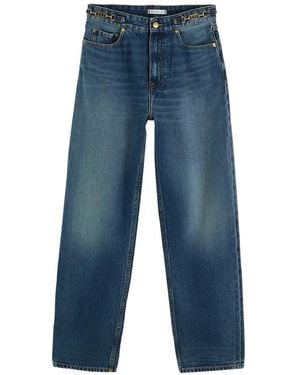 Tommy Hilfiger Vaqueros Rectos Jackie Con Cadena - Azul
