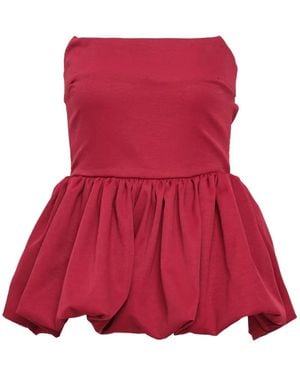 KENZIE KLAMBIE Strapless Peplum Top - Red
