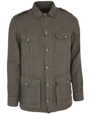 120% Lino Buttoned Pocket Jacket - Grey