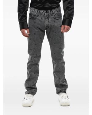 Off-White c/o Virgil Abloh Apple-Pattern Slim-Fit Jeans - Black