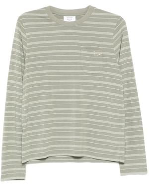 Maison Kitsuné Striped Long-Sleeve T-Shirt - Grey