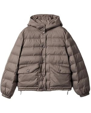 Miu Miu Down Technical Pongé Puffer Jacket - Brown