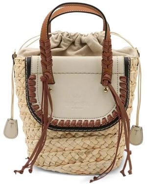 CUBA LAB Habanera Cuoieria Leather-Trim Tote Bag - Natural
