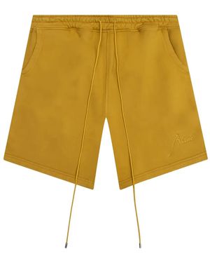 Rhude Logo-Embroidered Track Shorts - Yellow