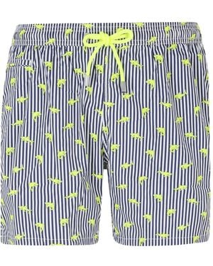 MC2 Saint Barth Lighting Micro Shark-Print Swim Shorts - Blue