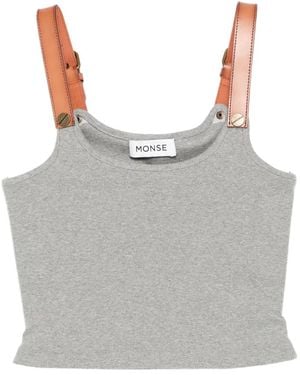 Monse レザーハーネス タンクトップ - グレー