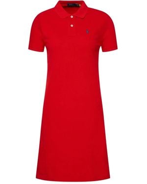 Polo Ralph Lauren Short-Sleeve Mini Dress - Red