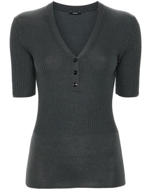 JOSEPH Ribbed Merino Top - Black