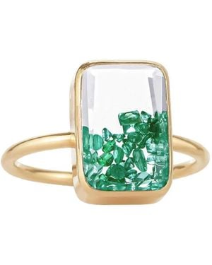 Moritz Glik 18K Emerald And Sapphire Ring - Green