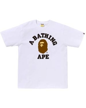 A Bathing Ape Short Sleeve University Tee - White