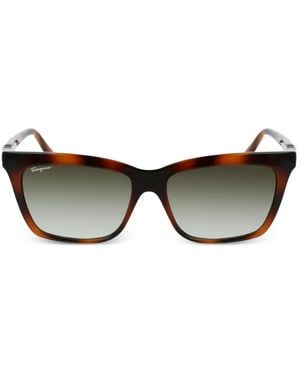 Ferragamo Square Full-Rim Sunglasses - Gray