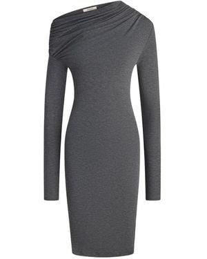 12 STOREEZ Asymmetric Draped Mini Dress - Blue