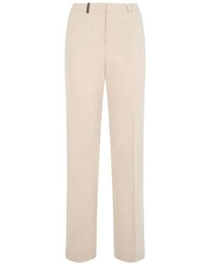 Peserico Straight-Leg Tailored Pants - White