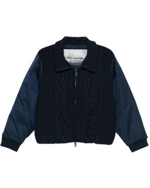 Iceberg Cable-Knit Zip-Up Jacket - Blue