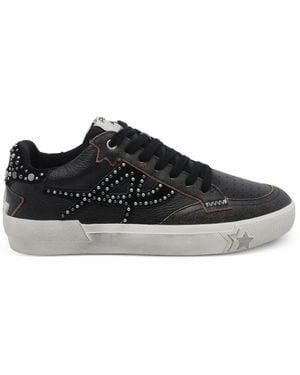 Ash Moonlight Studded Leather Trainers - Black