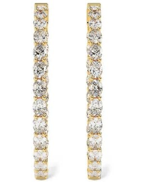 Diamond Essentials Hoop-Design Diamond Earrings - White