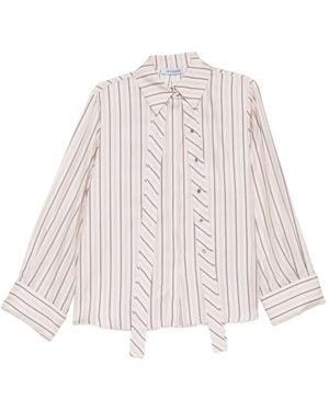 Dice Kayek Striped Pussy-Bow Blouse - Pink