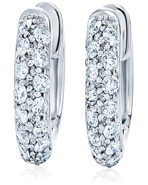 Kwiat 18Kt Petite Moonlight Pavé Diamond Hoop Earrings - Metallic