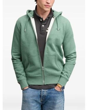 Superdry Hoodie Essential Zippé À Logo - Green