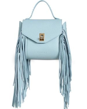 VISONA Mini Artico fringe-detail top-handle bag - Blau
