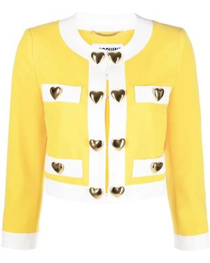 Moschino Crop Jacket With Applique - Metallic