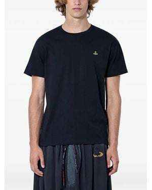 Vivienne Westwood T-Shirt À Motif Orb Brodé - Blue