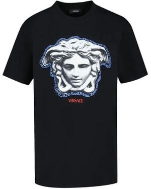 Versace Camiseta Con Cuello Redondo - Negro