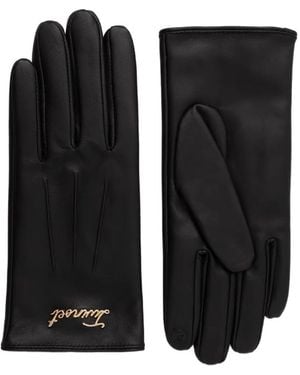 Twinset Handschuhe Mit Ziernähten Und Logo-Schild - Schwarz