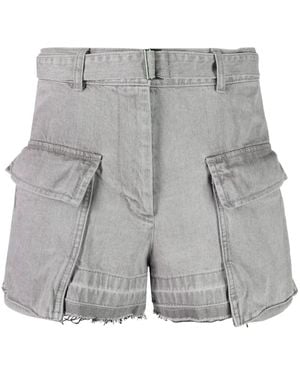Sacai Cargo Denim Shorts - Grey