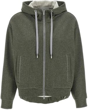 Peserico Textured Drawstring Hooded Jacket - Green