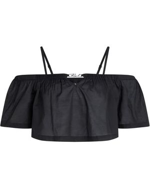 KARL LAGERFELD Wanderlust Tie-Neck Tunic Dress - Black