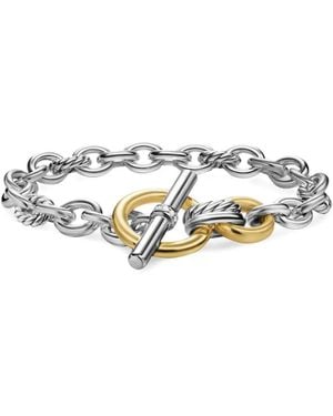 David Yurman 18K And Sterling Dy Mercer Toggle Chain Diamond Bracelet - White