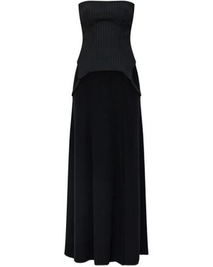 MISBHV Pinstripe-Panel Dress - Black