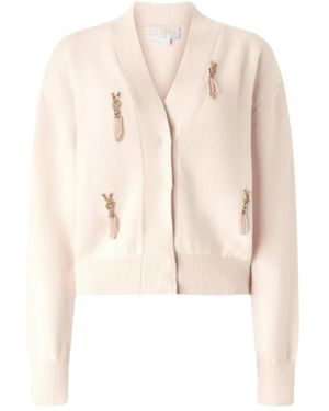 Genny Cardigan Con Decorazione - Neutro