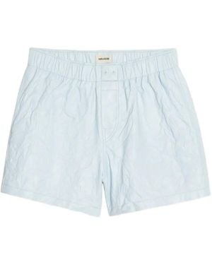 Zadig & Voltaire Crumpled Leather Shorts - Blue