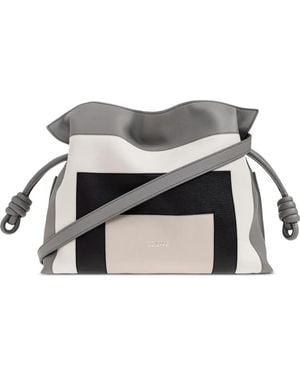 Loewe Medium Flamenco Knot-Detail Paneled Shoulder Bag - Black