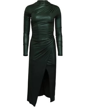 LAPOINTE ドレープネック スリットドレス - グリーン