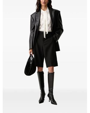 Mos Mosh Leyana Miley Pressed-Crease Shorts - Black