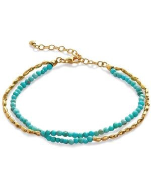 Monica Vinader Bracciale Mini Nugget Gemstone Con Perline - Blu