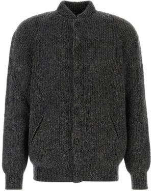 Giorgio Armani Cardigan Boutonné En Mohair Mélangé - Gray