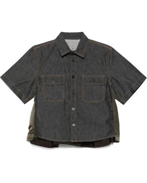 Sacai ダブルポケット デニムシャツ - グレー