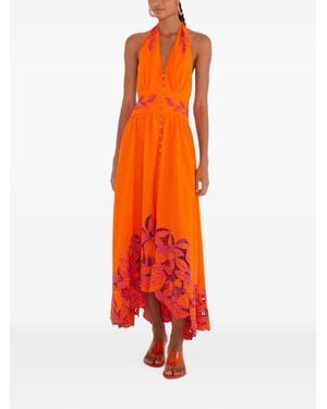 FARM Rio Richelieu Artisanal Lenzing Ecovero Euroflax Maxi Dress - Red