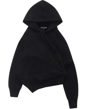 Junya Watanabe Asymmetric-Design Cotton Hoodie - Black