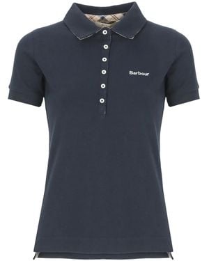 Barbour Six-Button Embroidered-Logo Polo Shirt - Black