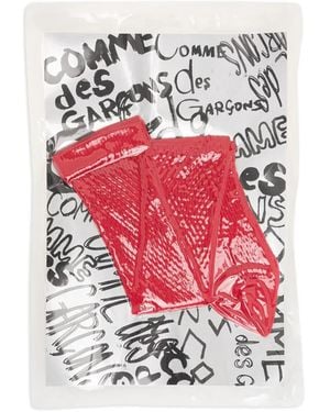 Comme des Garçons Ribbed Logo Socks - White