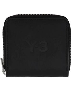 Y-3 Logo-Debossed Leather Wallet - Black