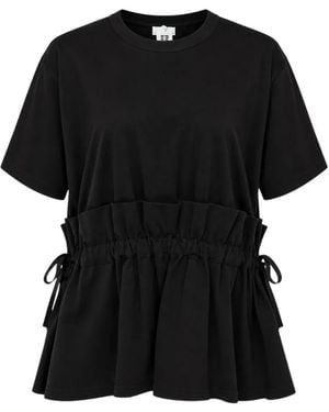Noir Kei Ninomiya T-Shirt Volanté À Lien De Resserrage - Black