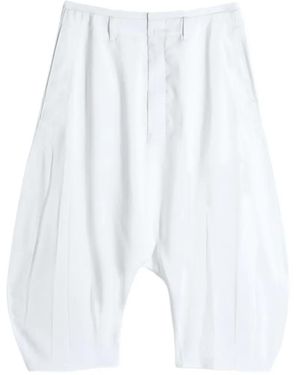 Lemaire Pleated Bermuda Shorts - White